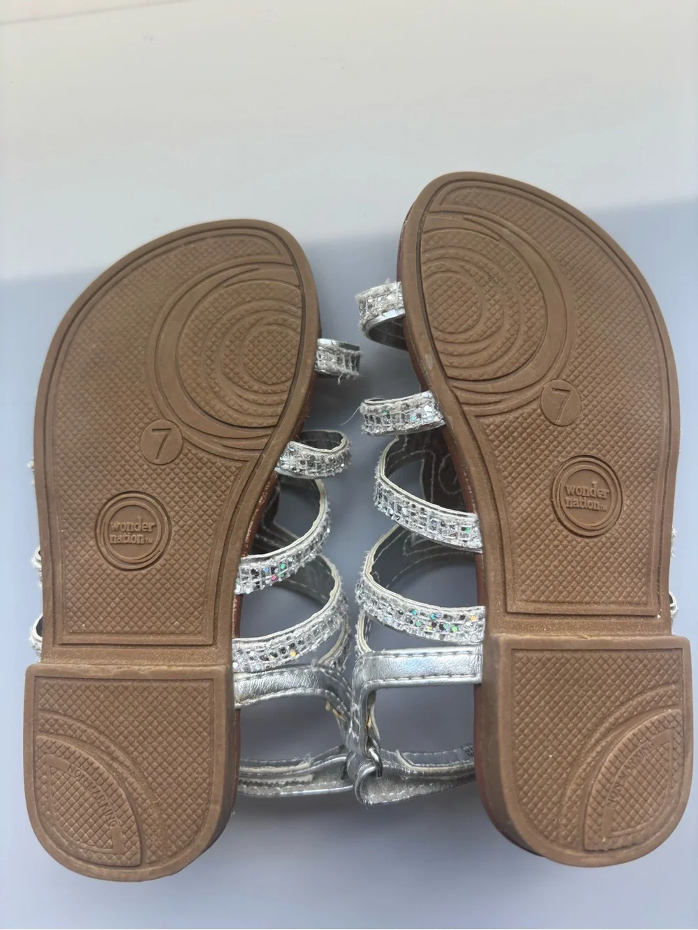 Sparkling Silver Strappy Girls' Sandals